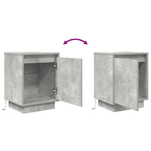 Κομοδίνο με φώτα LED Μπετόν Γκρι 38x34x50 cm - Pakobazaar