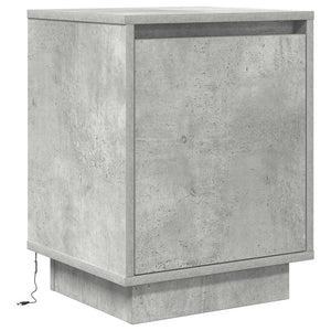 Κομοδίνα με φώτα LED 2 τεμάχια Μπετόν Γκρι 38x34x50 cm - Pakobazaar