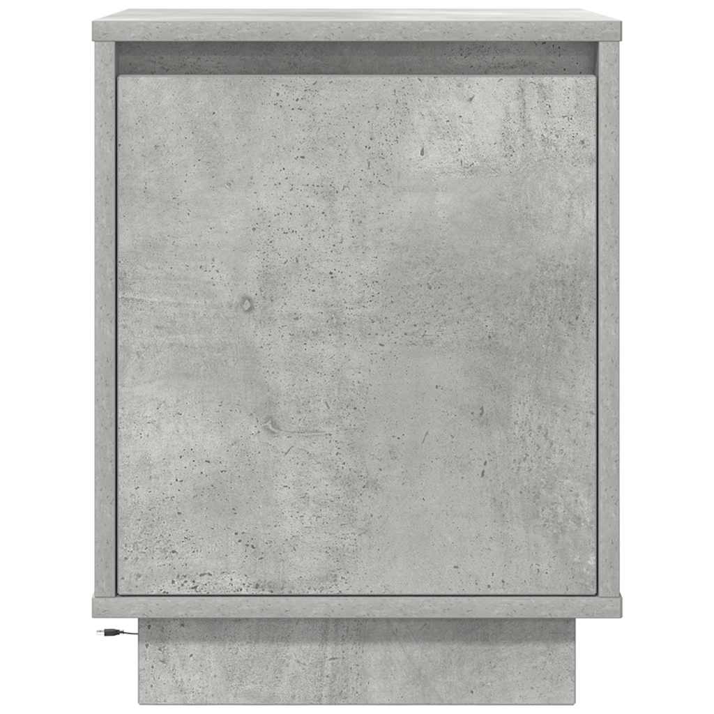 Κομοδίνα με φώτα LED 2 τεμάχια Μπετόν Γκρι 38x34x50 cm - Pakobazaar