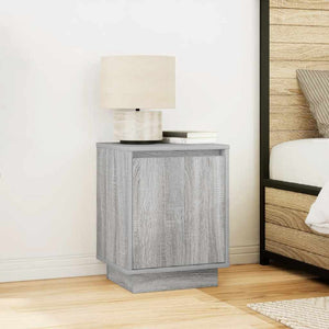 Κομοδίνο με φώτα LED Γκρι Sonoma 38x34x50 cm - Pakobazaar