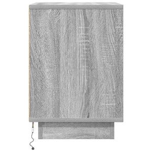 Κομοδίνο με φώτα LED Γκρι Sonoma 38x34x50 cm - Pakobazaar