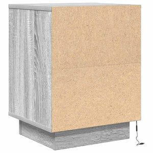 Κομοδίνο με φώτα LED Γκρι Sonoma 38x34x50 cm - Pakobazaar