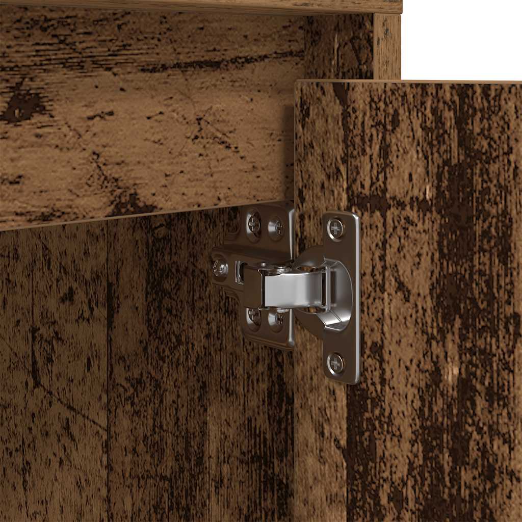 Κομοδίνα με φώτα LED 2 τεμάχια Παλιό ξύλο 38x34x50 cm - Pakobazaar