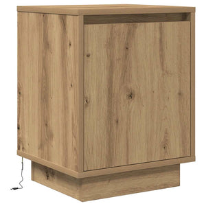 Κομοδίνα με φώτα LED 2 τεμάχια Artisan Oak 38x34x50 cm - Pakobazaar