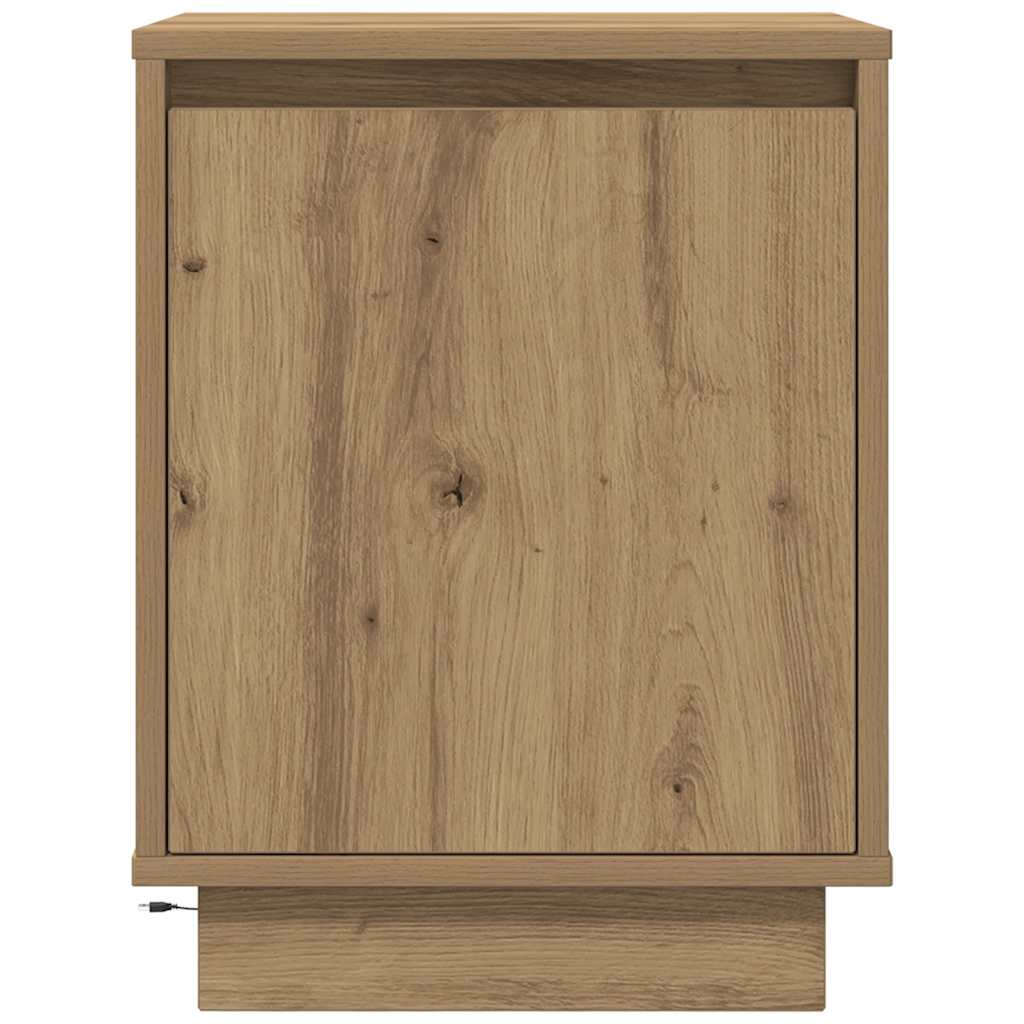 Κομοδίνα με φώτα LED 2 τεμάχια Artisan Oak 38x34x50 cm - Pakobazaar