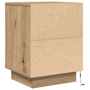 Κομοδίνα με φώτα LED 2 τεμάχια Artisan Oak 38x34x50 cm - Pakobazaar