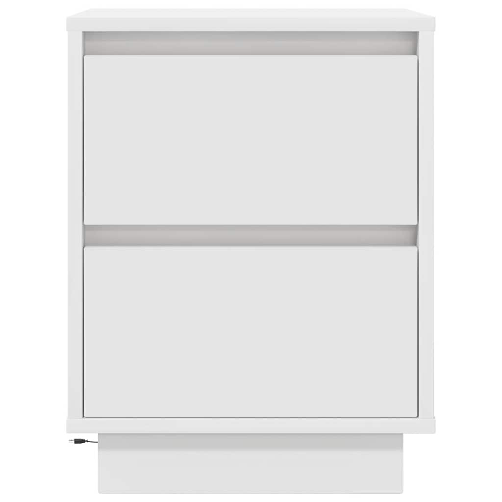 Κομοδίνο με φώτα LED Λευκό 38x34x50 cm - Pakobazaar