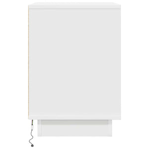 Κομοδίνο με φώτα LED Λευκό 38x34x50 cm - Pakobazaar