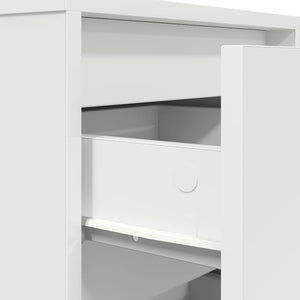 Κομοδίνα με φώτα LED 2 τεμάχια Λευκό 38x34x50 cm - Pakobazaar