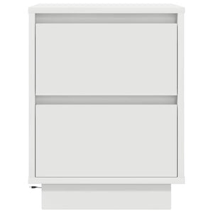Κομοδίνα με φώτα LED 2 τεμάχια Λευκό 38x34x50 cm - Pakobazaar
