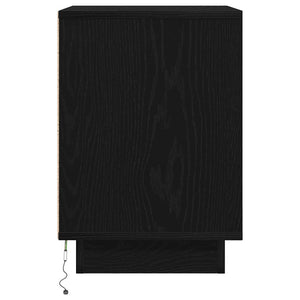 Κομοδίνο με φώτα LED Μαύρο 38x34x50 cm - Pakobazaar