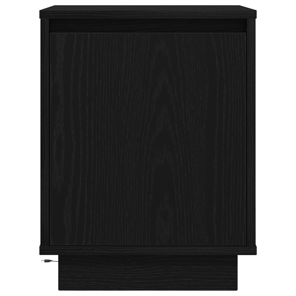 Κομοδίνα με φώτα LED 2 τεμάχια Μαύρο 38x34x50 cm - Pakobazaar