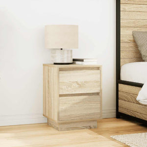 Κομοδίνο με φώτα LED Sonoma Oak 38x34x50 cm - Pakobazaar