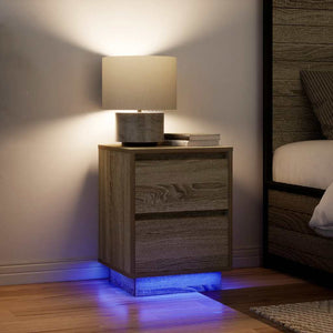 Κομοδίνο με φώτα LED Sonoma Oak 38x34x50 cm - Pakobazaar