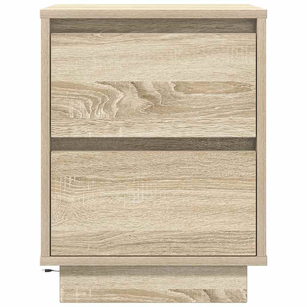 Κομοδίνο με φώτα LED Sonoma Oak 38x34x50 cm - Pakobazaar