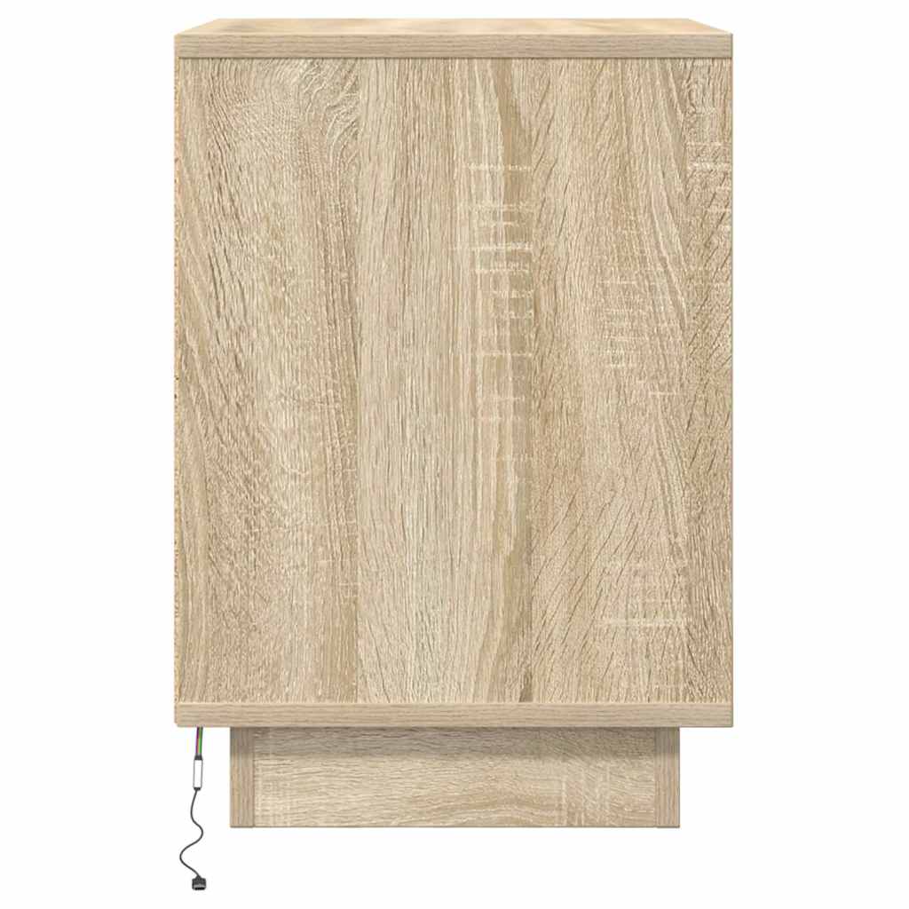 Κομοδίνο με φώτα LED Sonoma Oak 38x34x50 cm - Pakobazaar