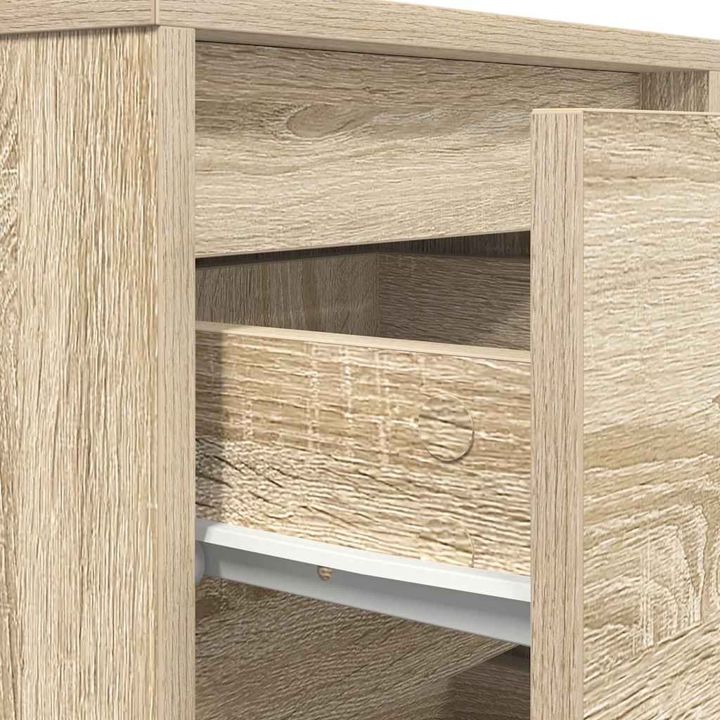 Κομοδίνα με φώτα LED 2 τεμάχια Sonoma Oak 38x34x50 cm - Pakobazaar