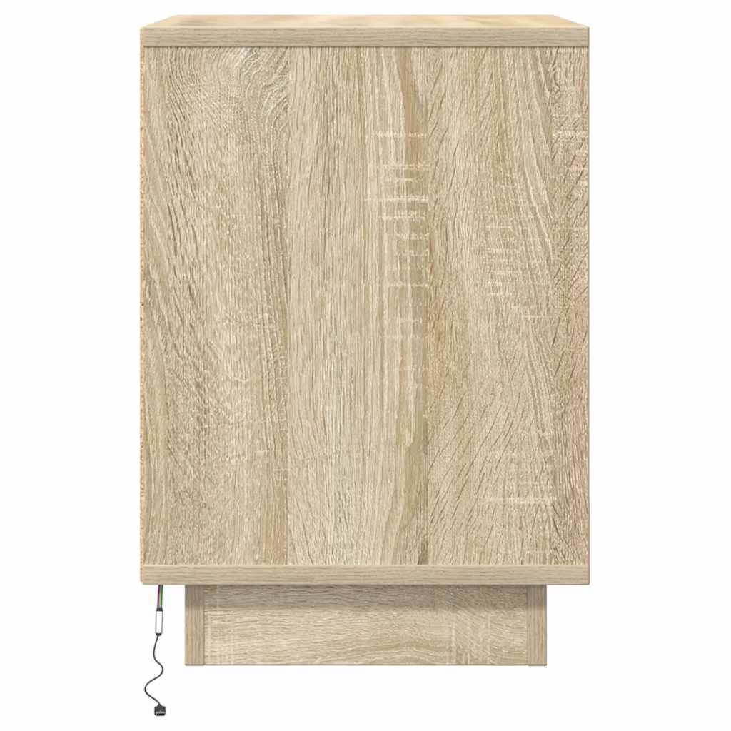 Κομοδίνα με φώτα LED 2 τεμάχια Sonoma Oak 38x34x50 cm - Pakobazaar