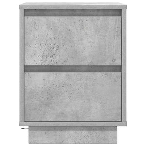 Κομοδίνα με φώτα LED 2 τεμάχια Μπετόν Γκρι 38x34x50 cm - Pakobazaar