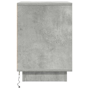 Κομοδίνα με φώτα LED 2 τεμάχια Μπετόν Γκρι 38x34x50 cm - Pakobazaar