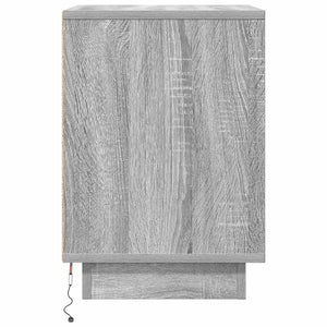Κομοδίνο με φώτα LED Γκρι Sonoma 38x34x50 cm - Pakobazaar