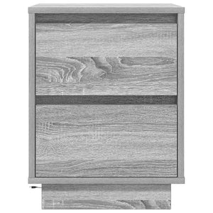 Κομοδίνα με φώτα LED 2 τεμάχια Γκρι Sonoma 38x34x50 cm - Pakobazaar