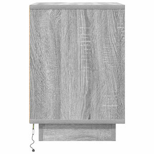 Κομοδίνα με φώτα LED 2 τεμάχια Γκρι Sonoma 38x34x50 cm - Pakobazaar