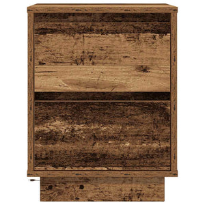 Κομοδίνα με φώτα LED 2 τεμάχια Παλιό ξύλο 38x34x50 cm - Pakobazaar