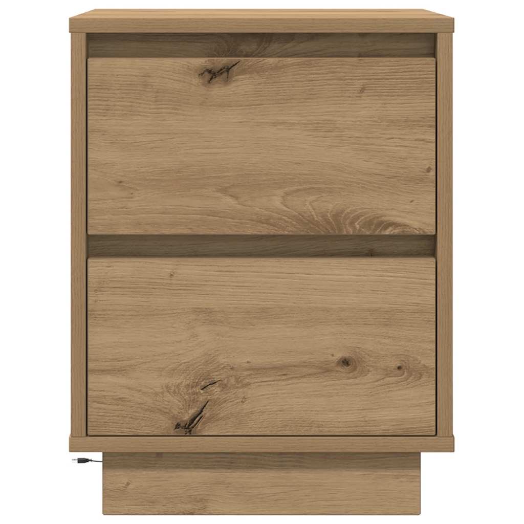 Κομοδίνο με φώτα LED Artisan Oak 38x34x50 cm