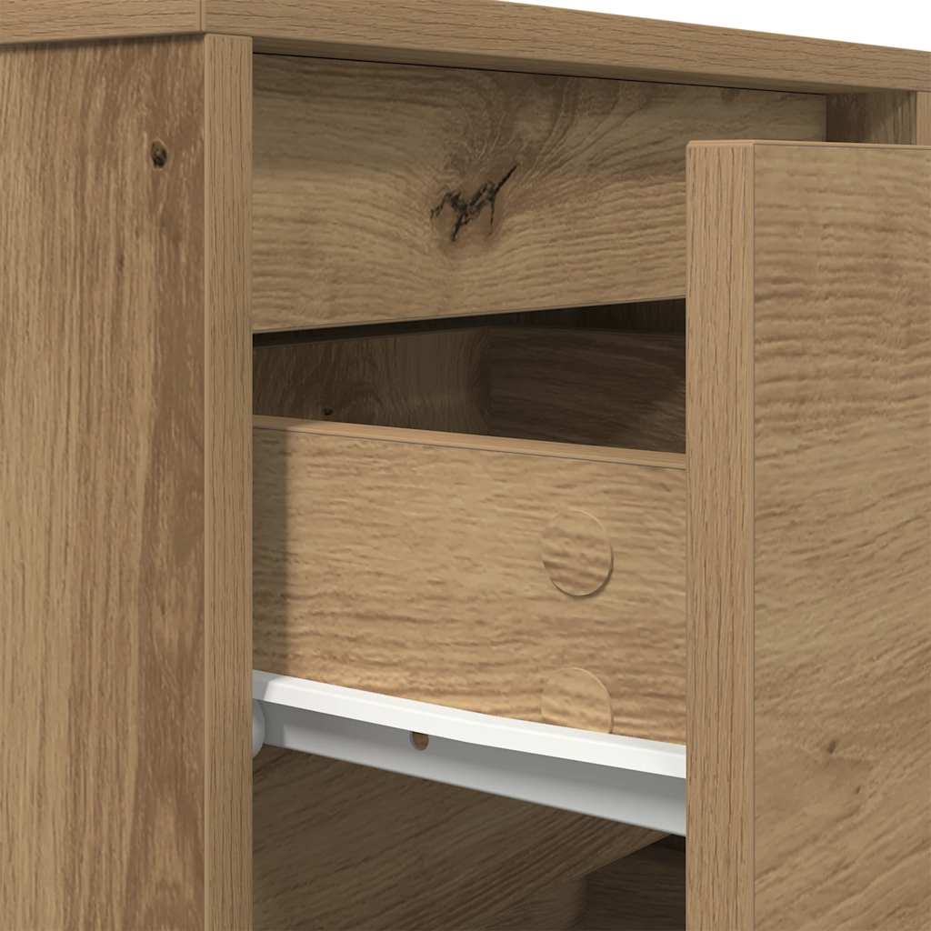 Κομοδίνα με φώτα LED 2 τεμάχια Artisan Oak 38x34x50 cm - Pakobazaar