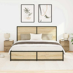 Κομοδίνα με φώτα LED 2 τεμάχια Artisan Oak 38x34x50 cm - Pakobazaar