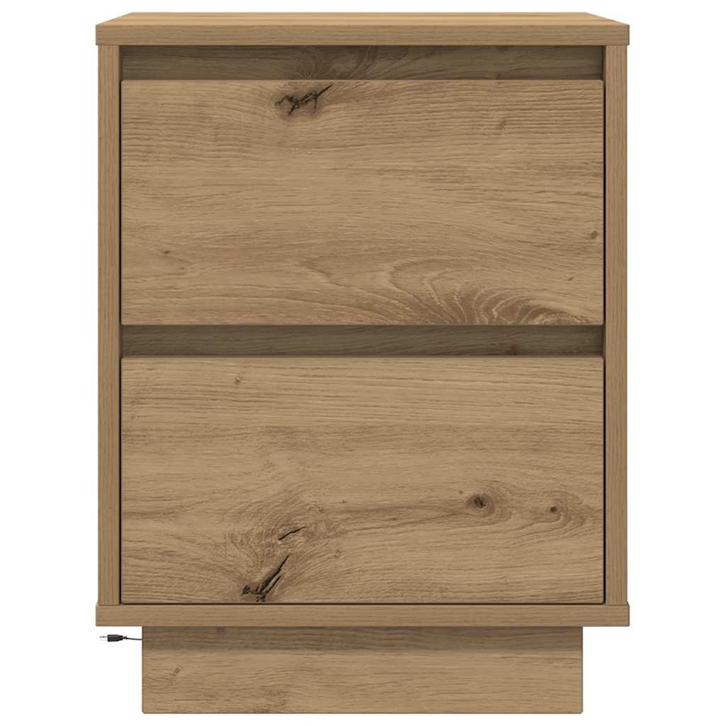 Κομοδίνα με φώτα LED 2 τεμάχια Artisan Oak 38x34x50 cm - Pakobazaar