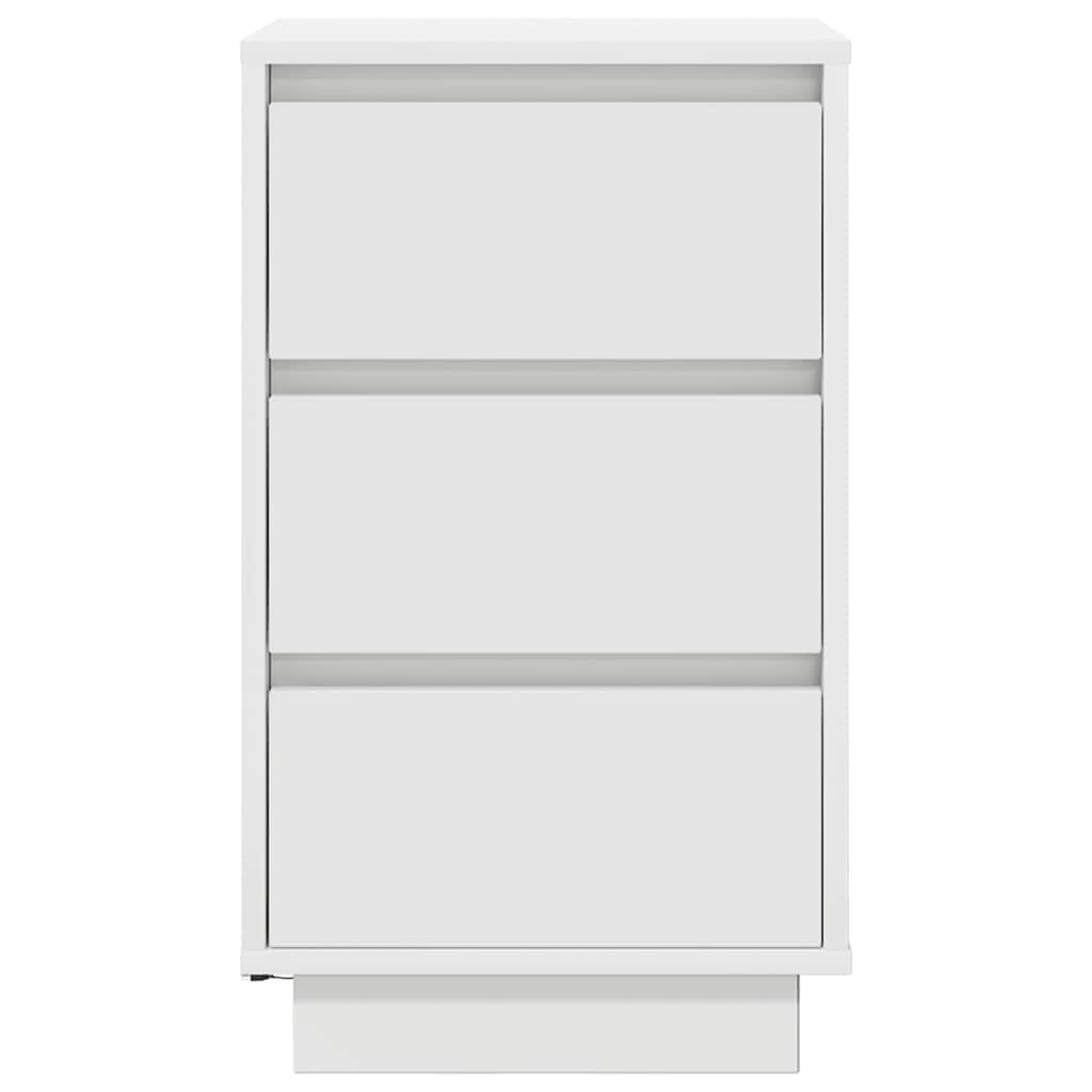 Κομοδίνο με φώτα LED Λευκό 38x34x65 cm - Pakobazaar