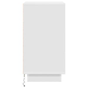 Κομοδίνο με φώτα LED Λευκό 38x34x65 cm - Pakobazaar