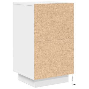 Κομοδίνο με φώτα LED Λευκό 38x34x65 cm - Pakobazaar