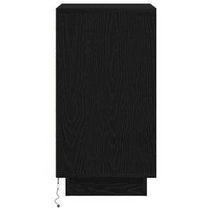 Κομοδίνο με φώτα LED Μαύρο 38x34x65 cm - Pakobazaar
