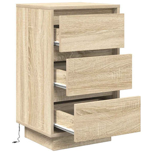Κομοδίνο με φώτα LED Sonoma Oak 38x34x65 cm - Pakobazaar