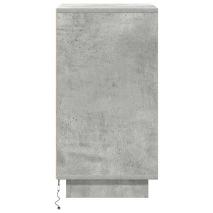 Κομοδίνο με φώτα LED Γκρι μπετόν 38x34x65 cm - Pakobazaar