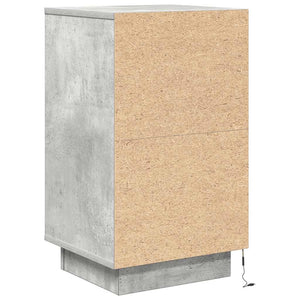 Κομοδίνο με φώτα LED Γκρι μπετόν 38x34x65 cm - Pakobazaar