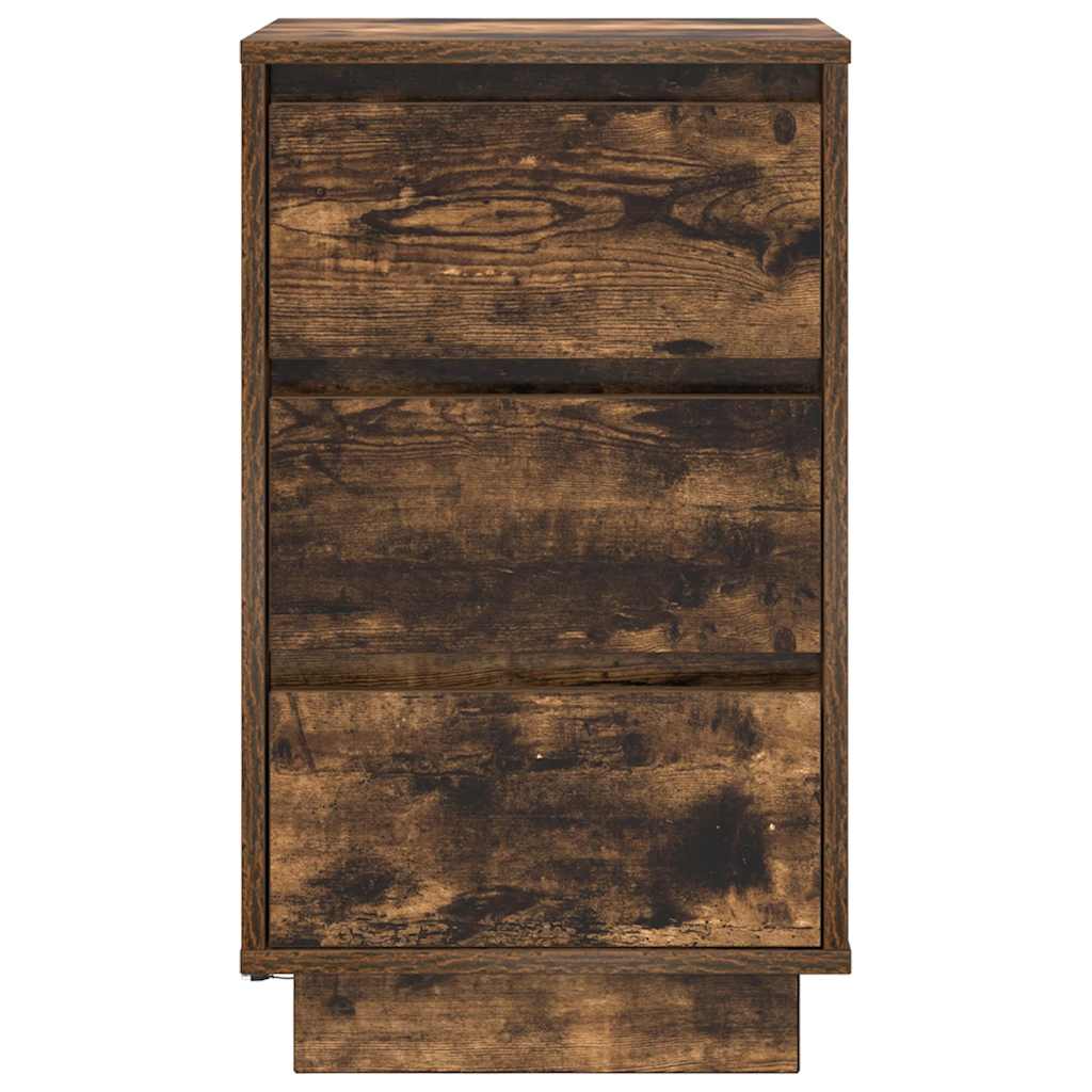 Κομοδίνο με φώτα LED Καπνιστή βελανιδιά 38x34x65 cm - Pakobazaar