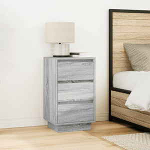 Κομοδίνο με φώτα LED Γκρι Sonoma 38x34x65 cm - Pakobazaar