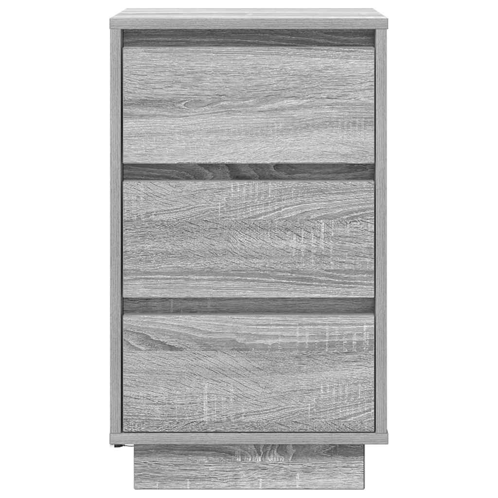 Κομοδίνο με φώτα LED Γκρι Sonoma 38x34x65 cm - Pakobazaar