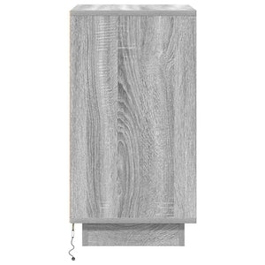 Κομοδίνο με φώτα LED Γκρι Sonoma 38x34x65 cm - Pakobazaar