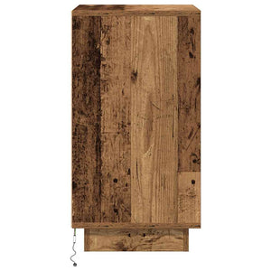 Κομοδίνο με φώτα LED Παλιό ξύλο 38x34x65 cm - Pakobazaar