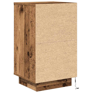 Κομοδίνο με φώτα LED Παλιό ξύλο 38x34x65 cm - Pakobazaar