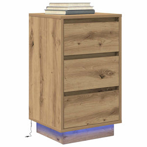 Κομοδίνο με φώτα LED Artisan Oak 38x34x65 cm - Pakobazaar