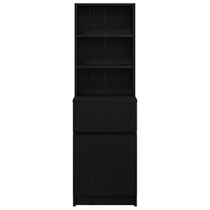 Κομοδίνο Μαύρο 39x35x125 εκ. από Επεξεργασμένο Ξύλο - Pakobazaar