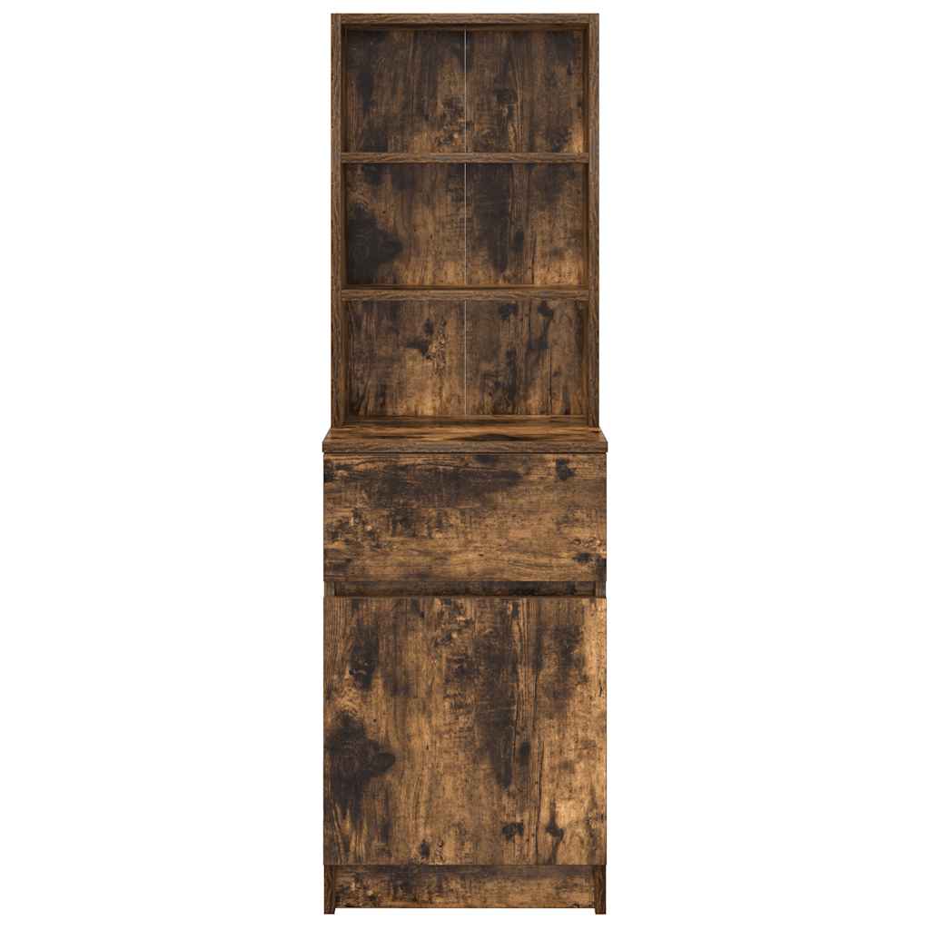 Κομοδίνο Καπνιστή Δρυς 39x35x125 εκ. από Επεξεργασμένο Ξύλο - Pakobazaar