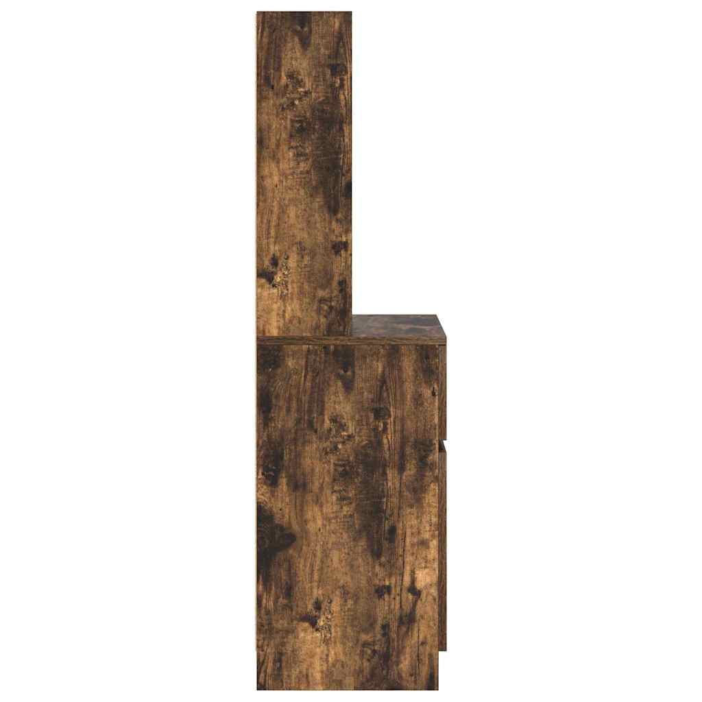 Κομοδίνο Καπνιστή Δρυς 39x35x125 εκ. από Επεξεργασμένο Ξύλο - Pakobazaar