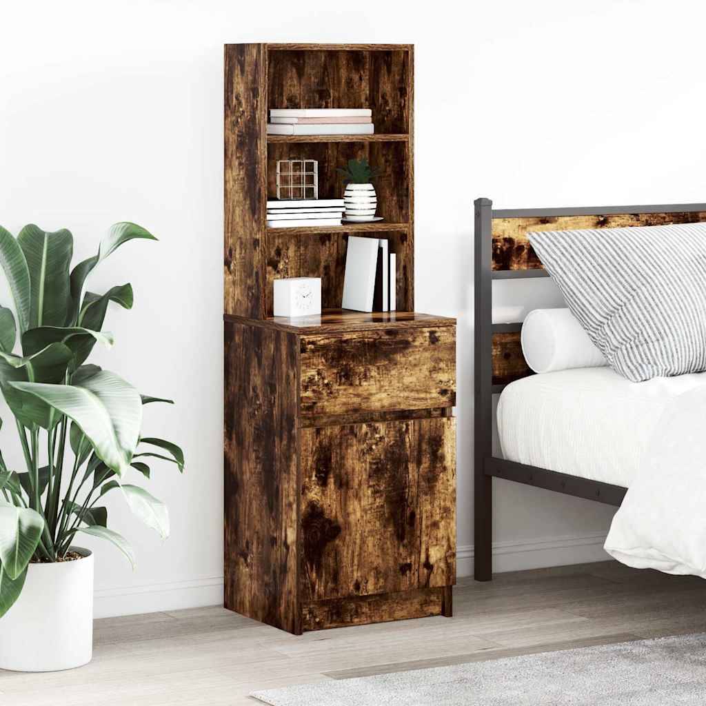 Κομοδίνο Καπνιστή Δρυς 39x35x125 εκ. από Επεξεργασμένο Ξύλο - Pakobazaar